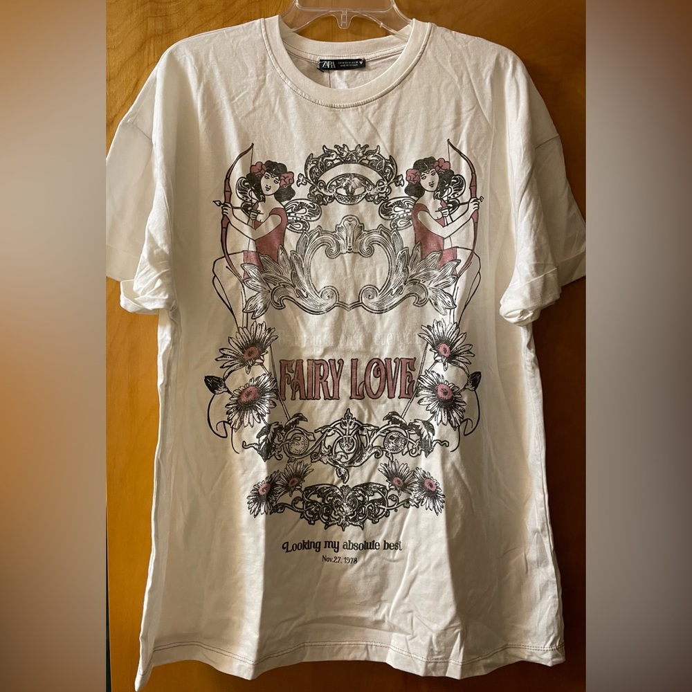 Zara Fairy Love Tee Shirt NWT Size Medium